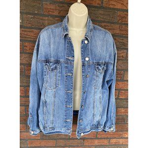 Denim Jean Jacket American Eagle Outfitters Small Long Sleeve Button 100% Cotton